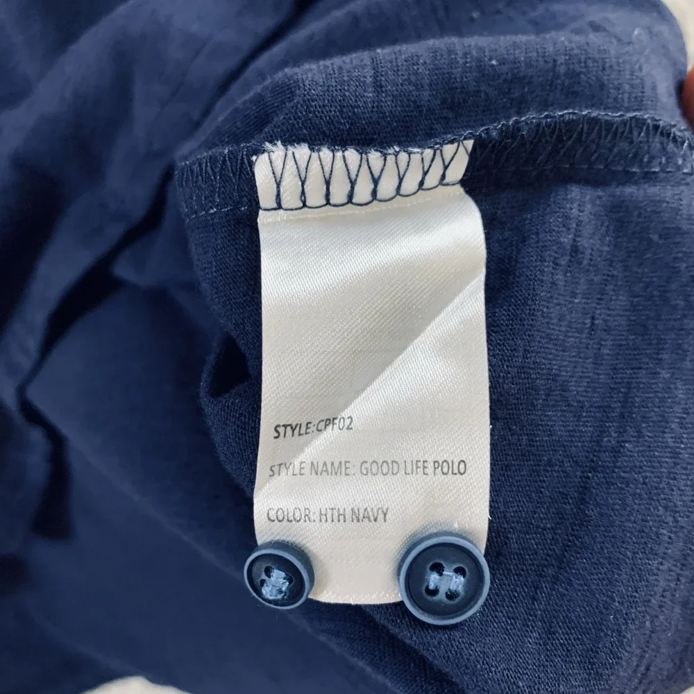 NWT Craft + Flow Good Life Polo Men's XXL Navy New Contrast Collar Short Sleeve